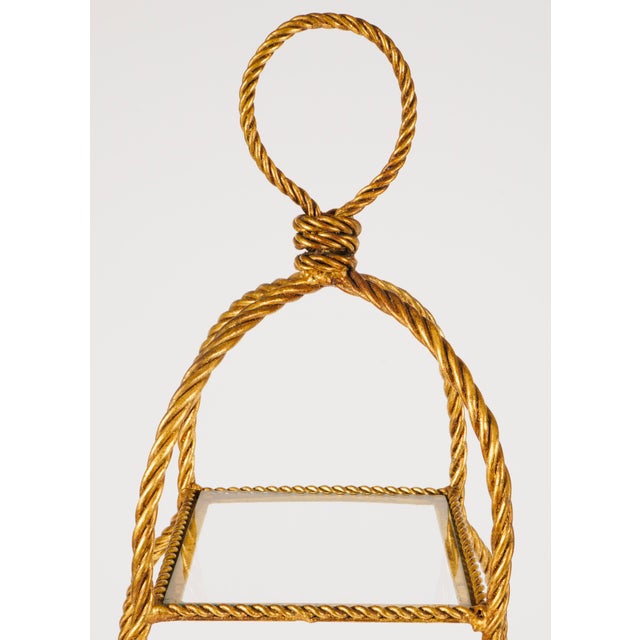1980s 1980s Vintage Italian Iron Rope Etagere With Tassel Feet For Sale - Image 5 of 8