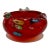 Vintage Red Murano Style Ashtray, Hand Blown Millefiori Glass Bowl Catchall For Sale