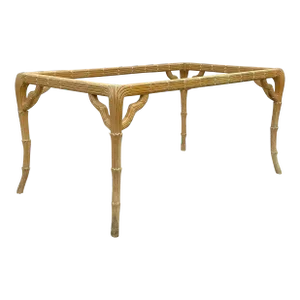 Vintage Regency Carved Faux Bois Dining Table Pedestal
