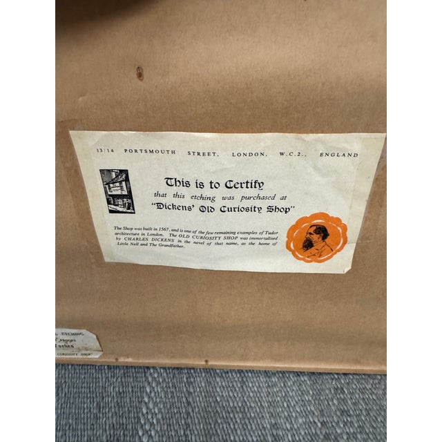 Cecil Forbes for Dickens' Old Curiosity Shop Anne Hathaway's Cottage Etching, Signed For Sale - Image 10 of 13