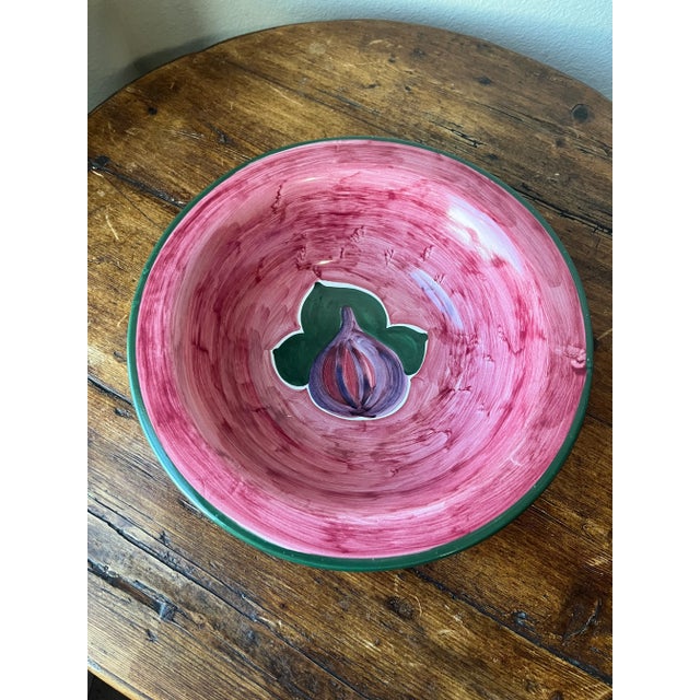 Traditional Mamma Ro’s Pottery in Italy Frutti Di Tonja Deep Serving Bowl For Sale - Image 3 of 6