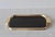 Vintage Modern English Gold Finish Black Rectangular Built in Handles Serving Tray For Sale - Image 4 of 9