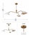 Sculptural Three-Light Brass Chandelier With White Domed Shades For Sale - Image 9 of 10