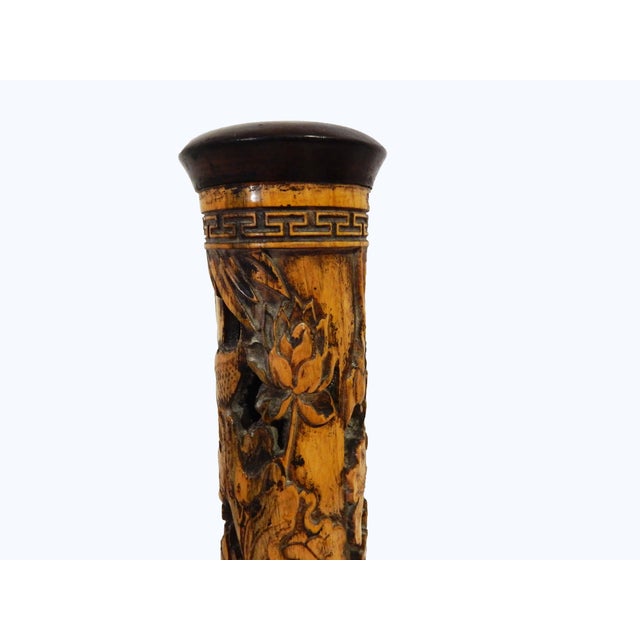 Asian Carved Bamboo Wood Incense Burner Box Chairish