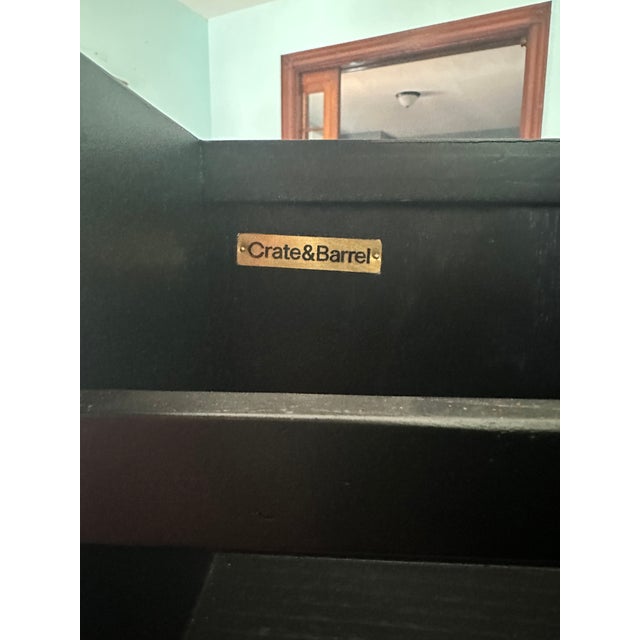 Wood Crate & Barrel Fayette Blacck Nero Marquina Fluted Bar Cabinet For Sale - Image 7 of 11