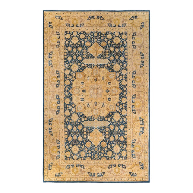 Mogul, One-of-a-Kind Hand-Knotted Area Rug - Blue, 9' 3" x 15' 1" For Sale