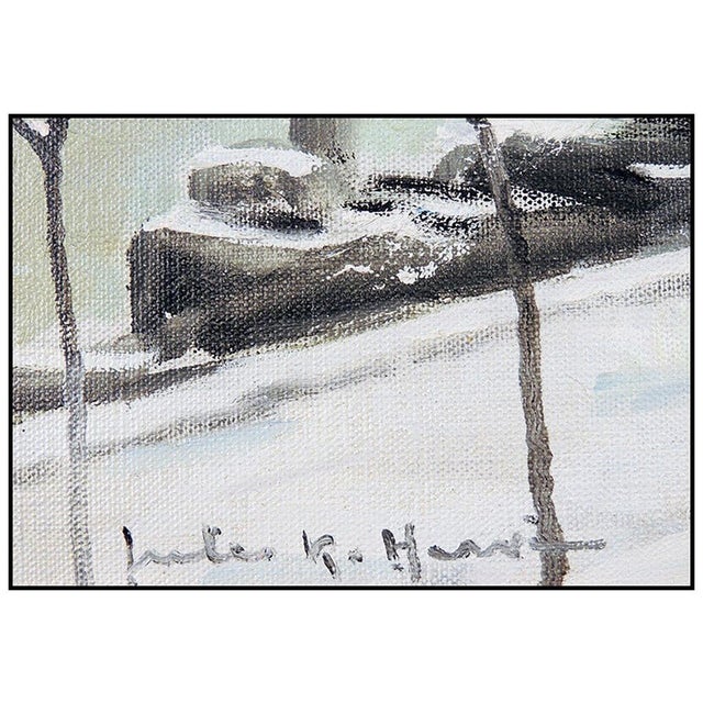 French Mid 20th Century Winter Along the Seine, Jules René Hervé For Sale - Image 3 of 5