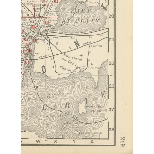 Antique Map of Michigan The Great Lakes State by Ran McNally, 1899 For Sale - Image 9 of 12