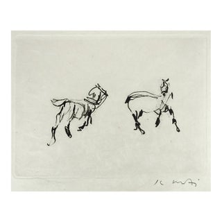 Late 20th Century Kaiko Moti Horses in Black Etching For Sale