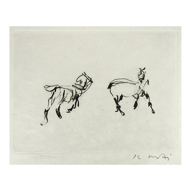 Late 20th Century Kaiko Moti Horses in Black Etching For Sale