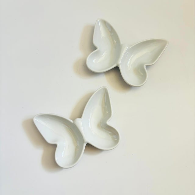 White Ceramic Butterfly Tray For Sale - Image 12 of 12