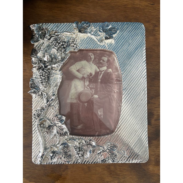 Italian Sterling Silver Grape Vine Picture Frame, 925 Photo Frame For Sale - Image 12 of 18