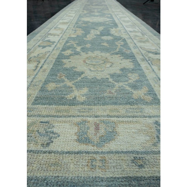 Turkish Oushak Runner Rug 2'10" x 12'5" #17283 For Sale In Houston - Image 6 of 8