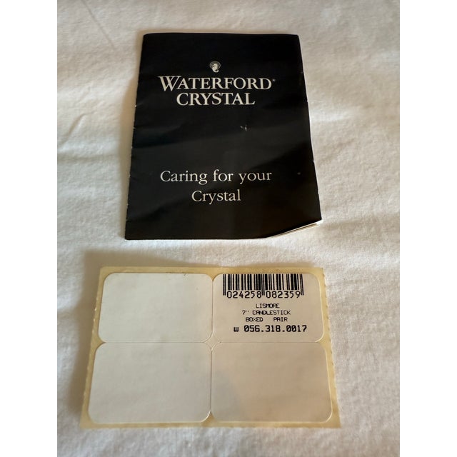 Waterford Pair of Vintage Waterford Lismore Candlesticks in Original Box For Sale - Image 4 of 5