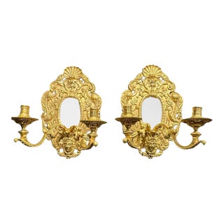 Late 19th Century Gilt Bronze Sconces - A Pair For Sale