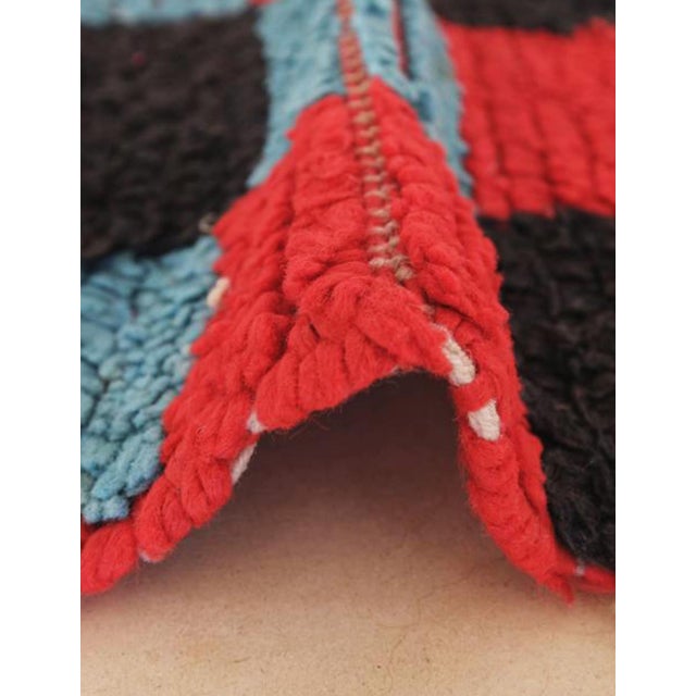 Vintage Moroccan Checkered Rug – Handwoven Berber Wool Textile This authentic vintage Moroccan rug features a bold...