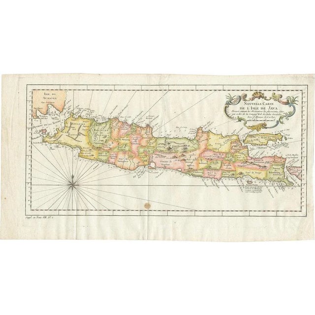 Antique Colourful Map of the Island of Java and Madura, 1760 For Sale - Image 5 of 5