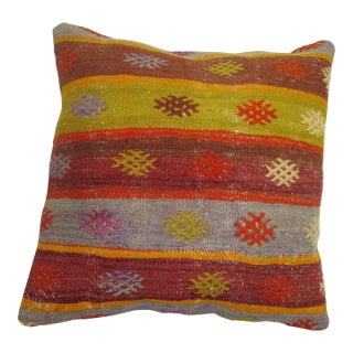 Colorful Vintage Kilim Pillow For Sale