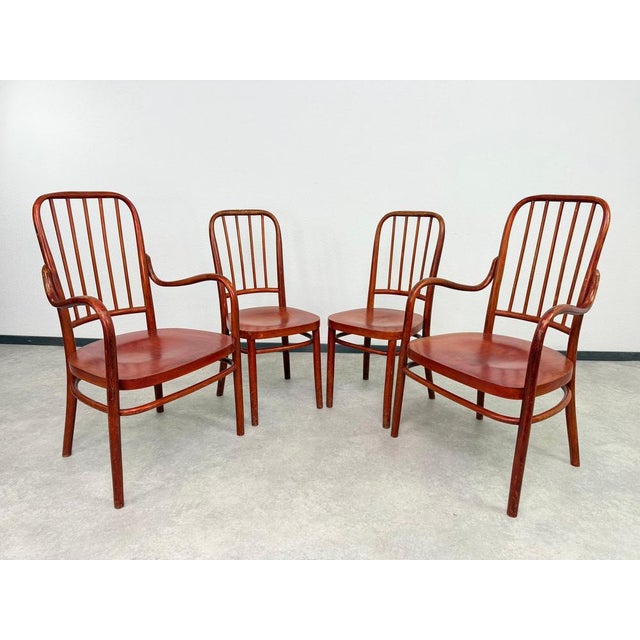 Wood Bentwood Model A63 Side Chairs by Josef Frank for Thonet-Mundus, 1930s, Set of 2 For Sale - Image 7 of 15