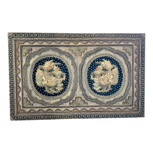 Vintage Burmese/Thai Kaluga Framed Embroidered and Beaded Tapestry. Large!