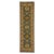 This natural dye wool runner features a charcoal gray field with a row of colorful Kazak-style geometric motifs. A cream...