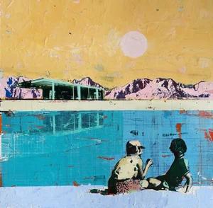 Dan Parry Jones, Across the Pool, 2024, Mixed Media