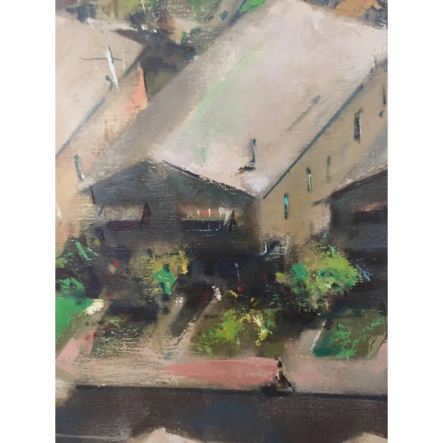 John Dobbs, Large Modernist Oill Painting Urban Pattern For Sale - Image 4 of 9