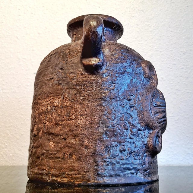 Carstens Tönnieshof Carstens Tönnieshof Brown and Pink 'Mooncrater' Vase Nr. 7952/22 For Sale - Image 4 of 8