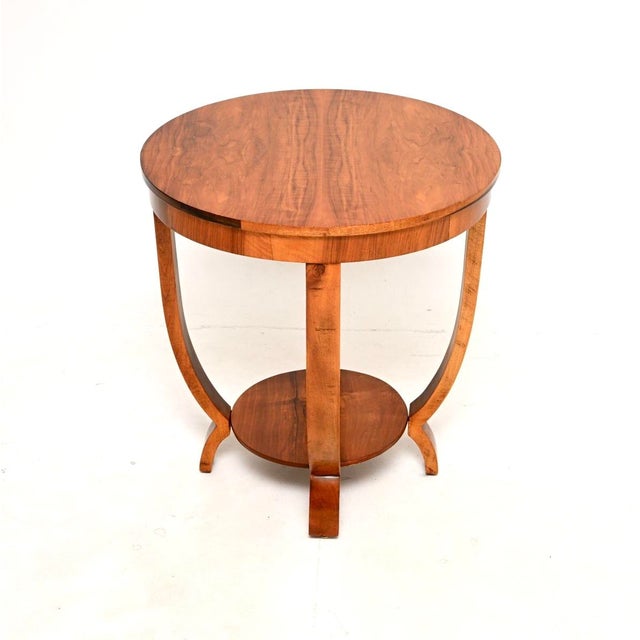 Mid-Century Modern Art Deco Figured Walnut Occasional Side Table, 1930s For Sale - Image 3 of 7
