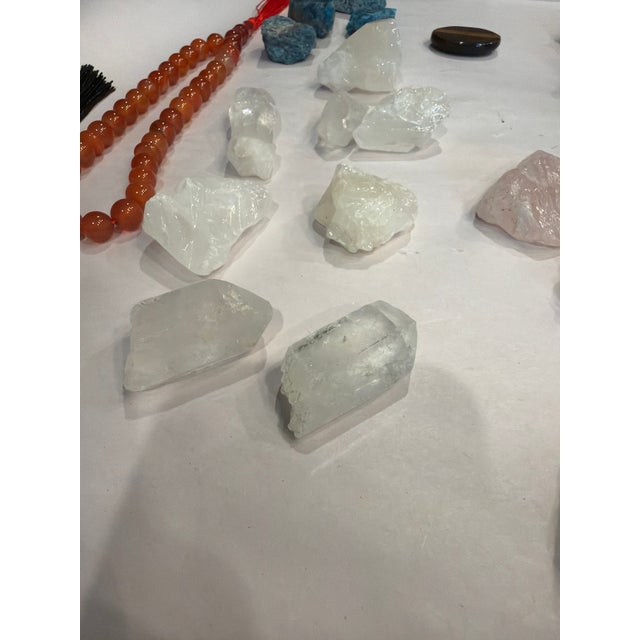Contemporary Assorted Natural Crystal & Gemstone Collection With Meditation Beads & Crystal Wands For Sale - Image 3 of 10