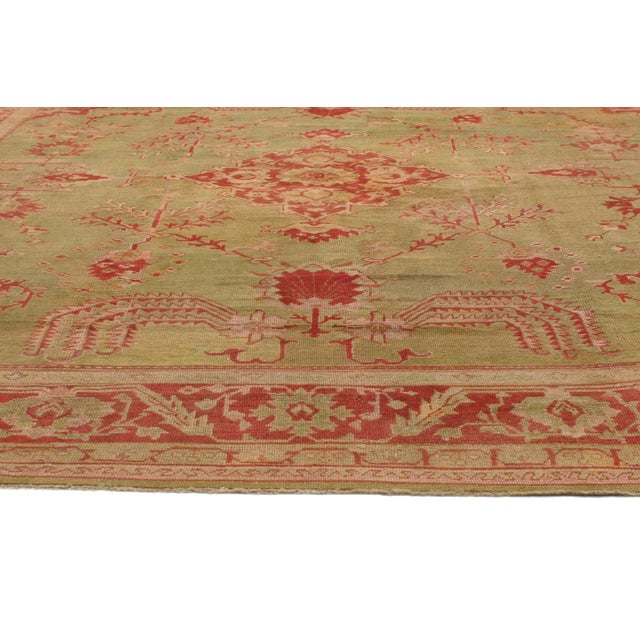 Late 19th Century Turkish Oushak Rug, 14'02 X 15'07 For Sale - Image 4 of 11