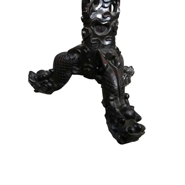 19th Century Chinese Carved Hardwood Center Table with Marble Top For Sale - Image 14 of 16