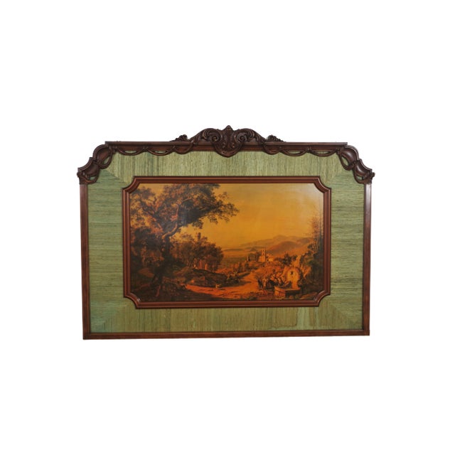 Hand-Carved Painting, 1950s, Textile & Wood, Framed For Sale