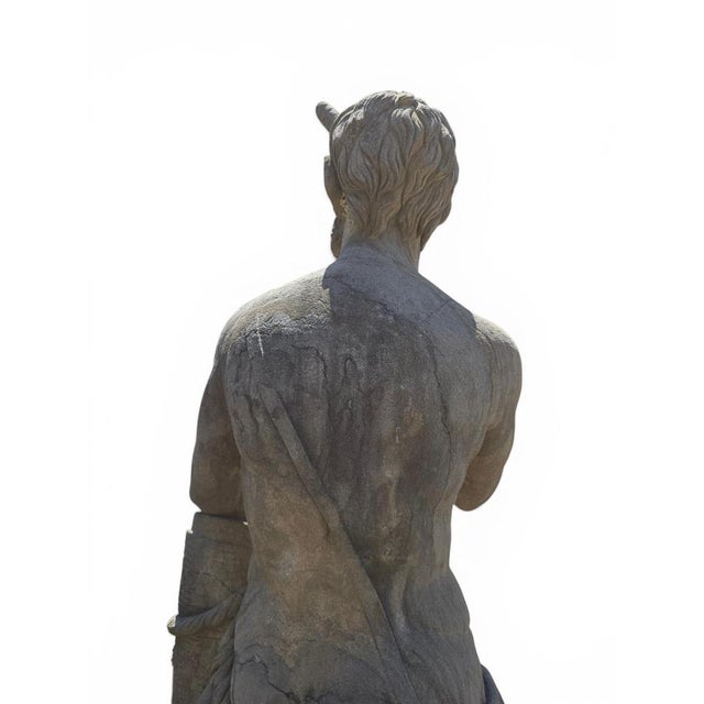 Neapolitan School Artist, Large Carved Faun Sculpture, Early 20th Century, Stone For Sale - Image 9 of 15
