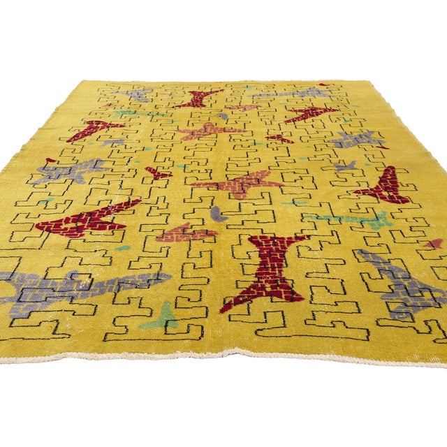 Contemporary Zeki Muren Vintage Turkish Sivas Rug, 05'03 X 08'03 For Sale - Image 3 of 10