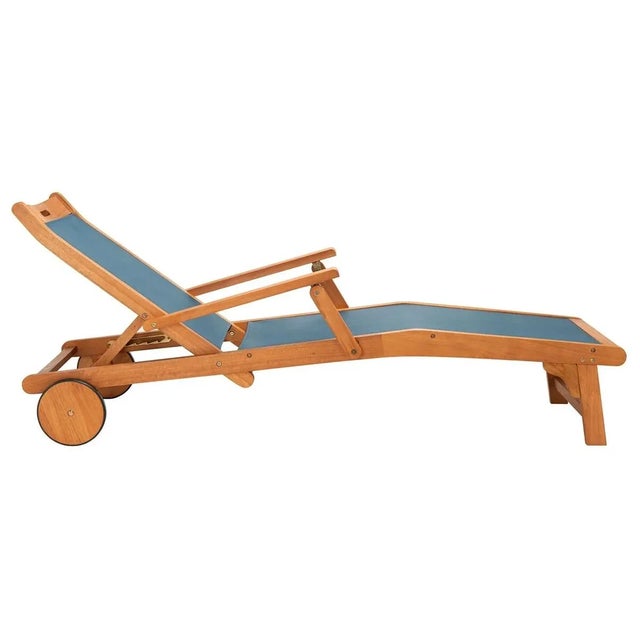 Kamson Sunlounger - Natural/Navy For Sale - Image 10 of 10