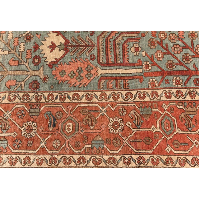 Persian One-of-a-kind Antique Persian Bakshaish Rug in Beige, Blue, Brown, Green and Pink For Sale - Image 3 of 12