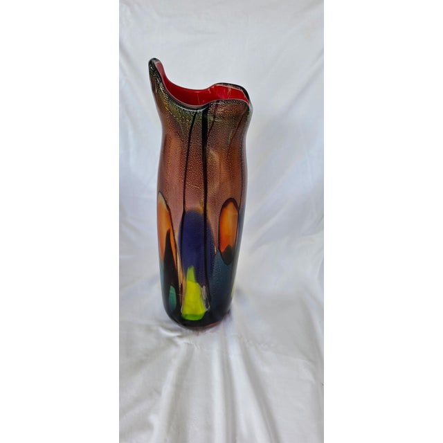 Art Deco Murano-Inspired Art Glass Vase For Sale - Image 3 of 3