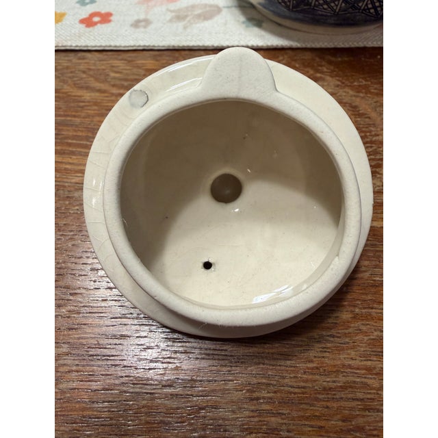 Ceramic Vintage Japanese Blue Willow Blue & White Transferware Teapot With Lid For Sale - Image 7 of 11