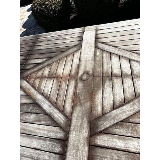 Brown Expandable Teak Dining Table by Gloster With Self Storing Leaves For Sale - Image 8 of 9