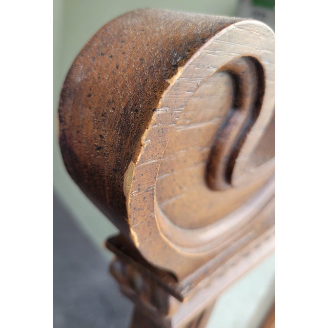 Vintage Faux Wood Pagoda Style Regency Extra Tall Curvy Wall Mirrors- A Pair For Sale In West Palm - Image 6 of 9