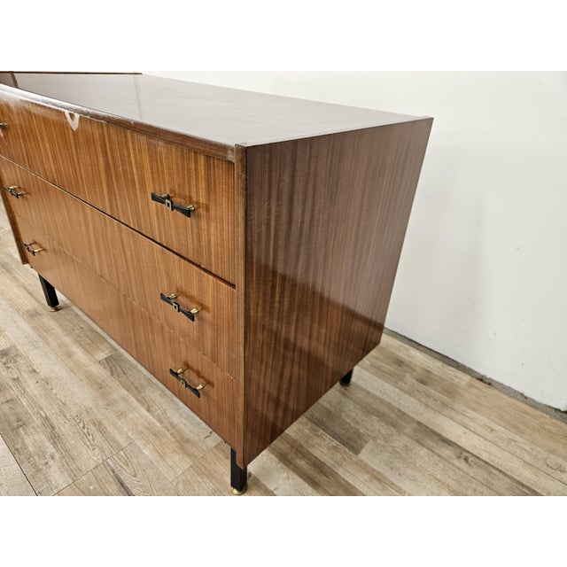Mid-Century Modern Vintage Three-Drawer Teak Chest of Drawers, 1960 For Sale - Image 3 of 16