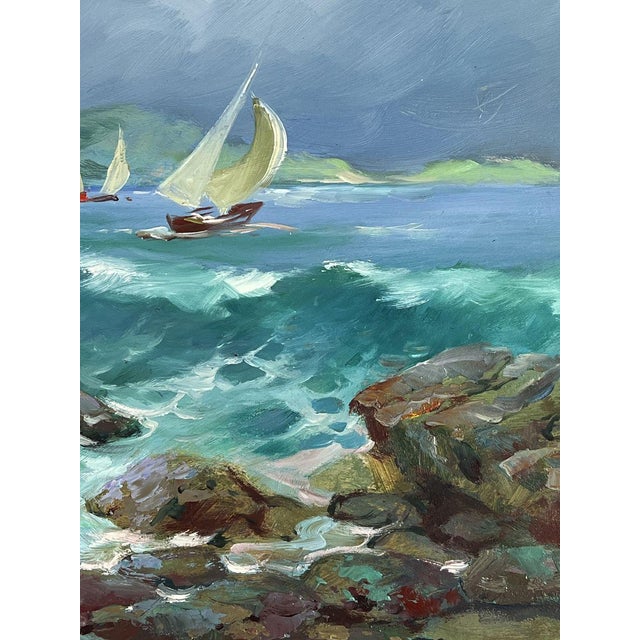 Oil Painting the Beginning of a Storm at Sea Yuriy Suprunchuk For Sale - Image 6 of 11