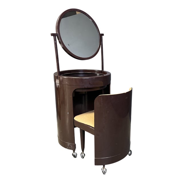 Silvi Vanity Table on Wheels and Chair from Studio Kastilia, 1970s, Set of 2 For Sale