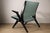 1960s Vintage Armchair in Black Wood and Fabric, 1960s For Sale - Image 5 of 18