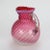 Cranberry & Opalescent Swirled Glass Juice Pitcher With Ruffled Rim 20thC For Sale - Image 6 of 9