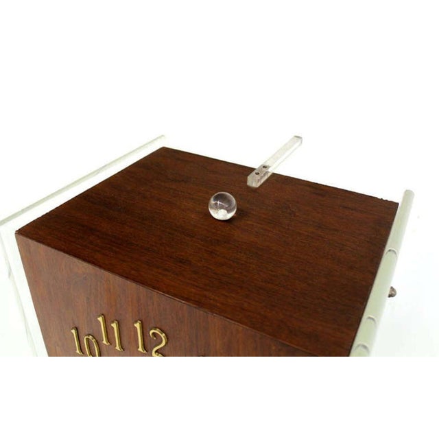 Mid 20th Century Mid Century Modern Walnut Designer Lucite Grandfather Clock with Chime For Sale - Image 5 of 8