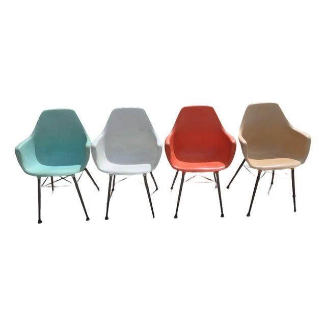 Mid-Century Modern 1960s Styled After Alladdin Chairs by Sam Avedon - Set of 4 For Sale