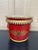 Early 20th Century French Red & Gold Tole Cachepot With Lion Head Handles and Pierced Gallery Rim For Sale - Image 5 of 8