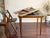 1960s Mid-Century 1960s Coronet “Wonderfold” Walnut Table & Pair of Folding Chairs Set With Black Vinyl for Poker Game or Breakfast Nook For Sale - Image 5 of 12
